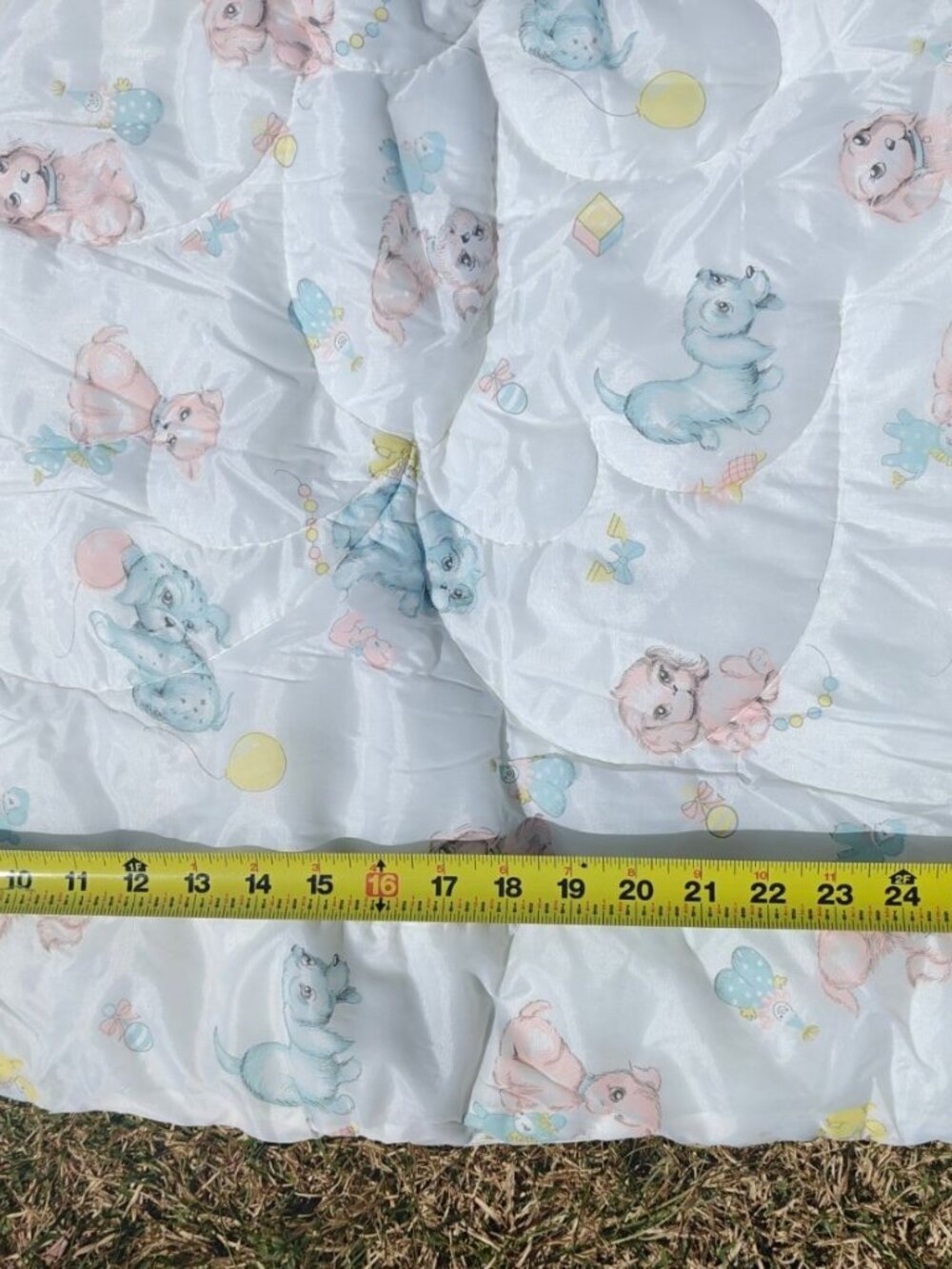 Vintage Wamsutta Convertible Baby Comforter Nylon Puppy Print Barclay-Freitag - Picture 7 of 9